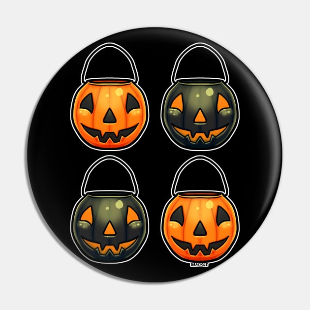 Black and Orange Pumpkin Buckets Pin by Jan Grackle