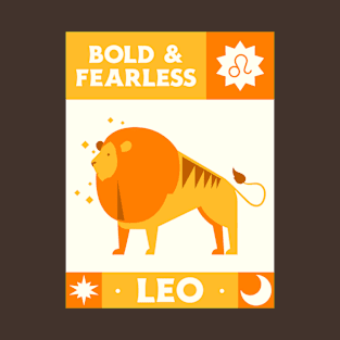 Bold And Fearless Leo Design T-Shirt
