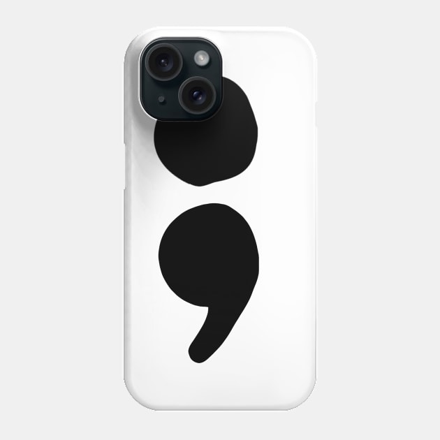 semicolon (black) Phone Case by mystudiocreate