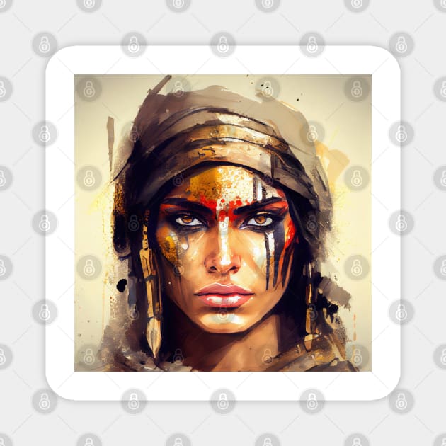 Powerful Egyptian Warrior Woman #4 Magnet by Chromatic Fusion Studio