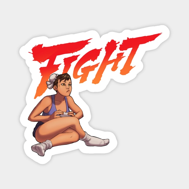 Chun-li Fight! Magnet by LuizFerrarezzi