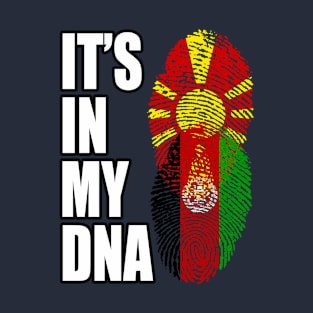 Macedonian And Afghanistan Mix Heritage DNA Flag T-Shirt