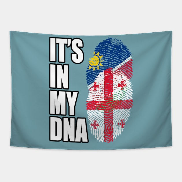 Georgian And Namibian Mix DNA Flag Heritage Tapestry by Just Rep It!!