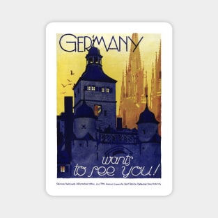 Vintage Travel Poster Germany wants to see you Magnet