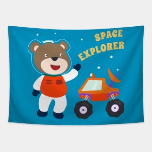 Cute bear astronaut. Tapestry