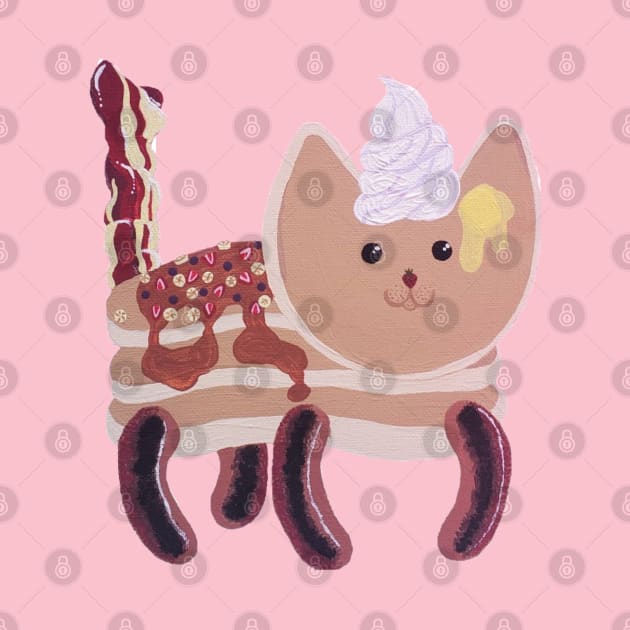 Fluffy Pancake Breakfast Cat Only by Art by Bronwyn