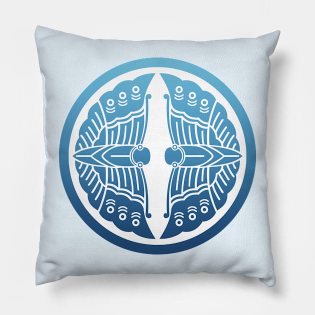 Otani Kamon Mukai Cho Pillow by Takeda_Art