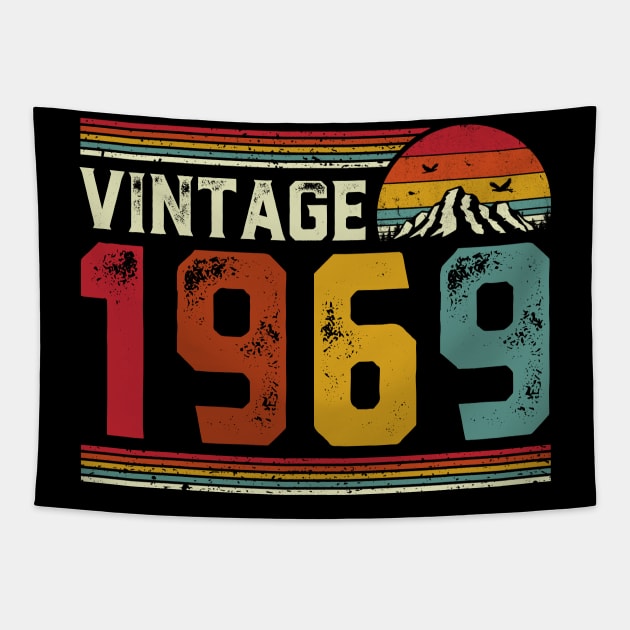 Vintage 1969 Birthday Gift Retro Style Tapestry by Foatui