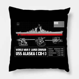 USS ALASKA DIAGRAM Pillow