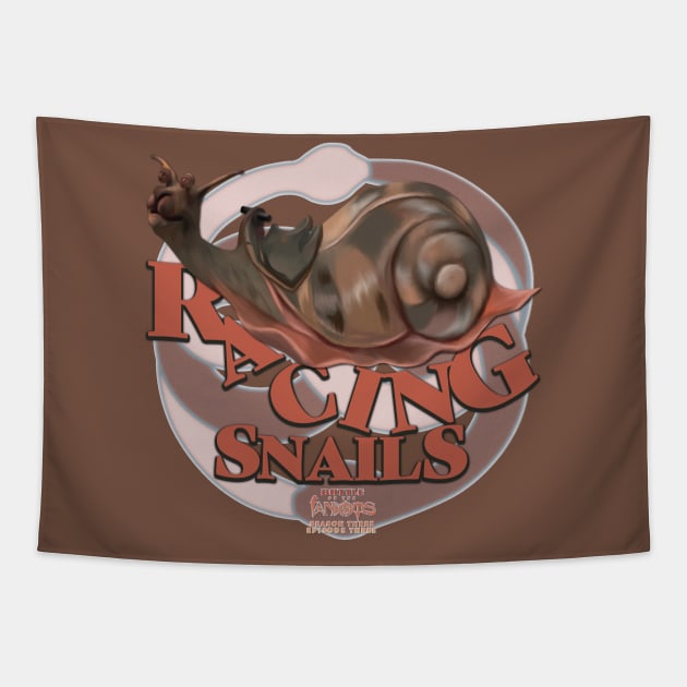 Racing Snails Tapestry by Fanthropy Running Clubs