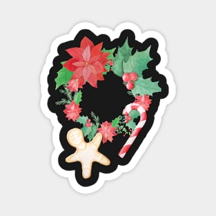 Merry Christmas Pattern (black background) Magnet