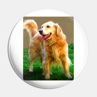 Golden Retriever Happy Dog Pin