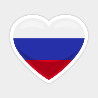 Russia Flag Heart Magnet