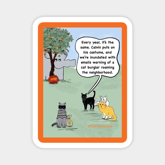 Cat Burglar Magnet by Enormously Funny Cartoons