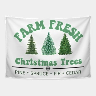 Farm Fresh Christmas tree design Tapestry