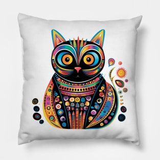 Art cat, beautiful bright illustration. Pillow