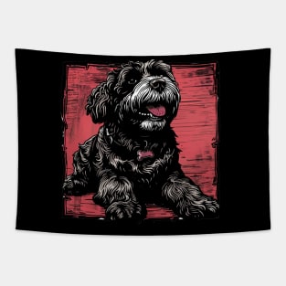 Retro Art Black Russian Terrier Dog Lover Tapestry