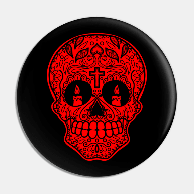 HomeSchoolTattoo Sugarskull Pin by HomeSchoolTattoo