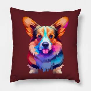 Cute Corgi Artwork Pillow