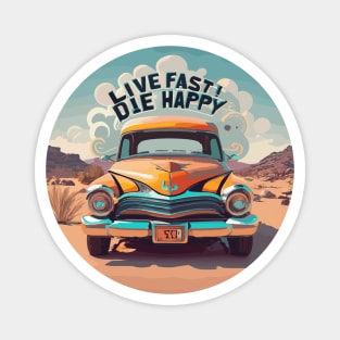 Live Fast Classic Car Magnet