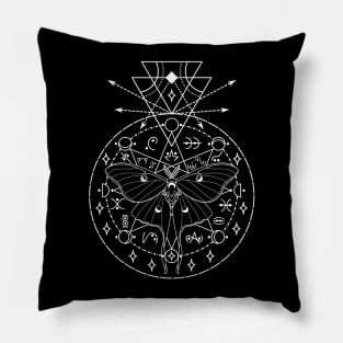 Luna Moth Sacred Geometry Pillow