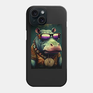 Psychedelic Hippo Wearing Sunglasses Phone Case