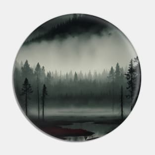 Spooky Bog with Red Grass Pin