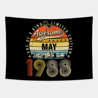 Awesome Since May 1988 Vintage 35th Birthday Tapestry