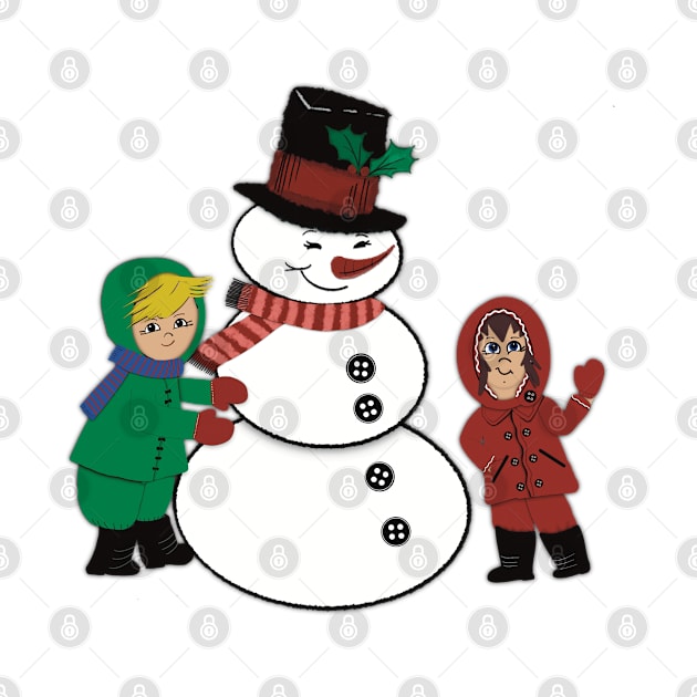 Snowman with Kids by FlippinTurtles