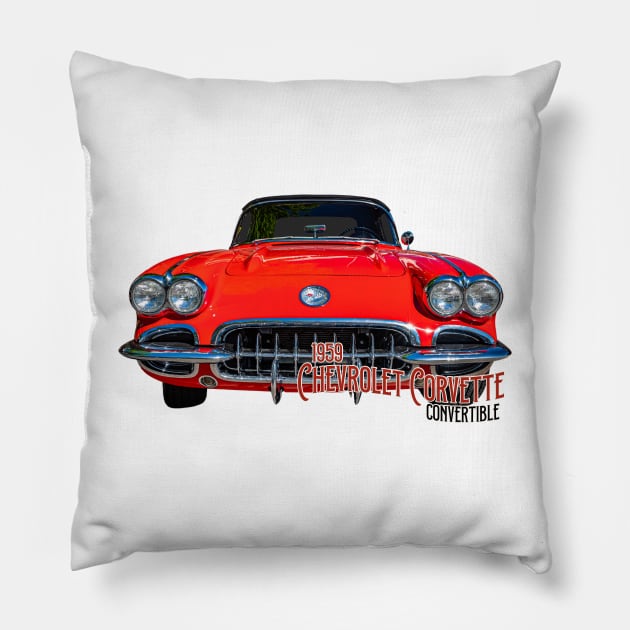 1959 Chevrolet Corvette Convertible Pillow by Gestalt Imagery