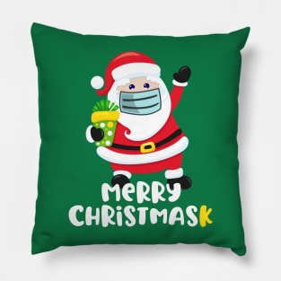 Merry Christmask Santa Wearing Mask Merry Christmas 2020 Pillow