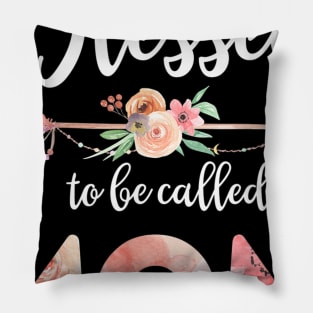 Womens Blessed Mom Floral Mom Mothers Day Gift Pillow