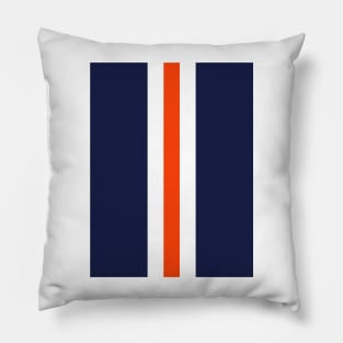 Luton Navy White Orange Retro Football Stripes Pillow