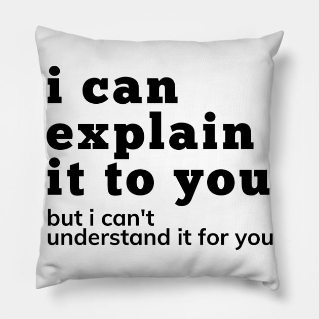 I Can Explain It To You But I Can't Understand It For You. Snarky Sarcastic Comment. Pillow by That Cheeky Tee