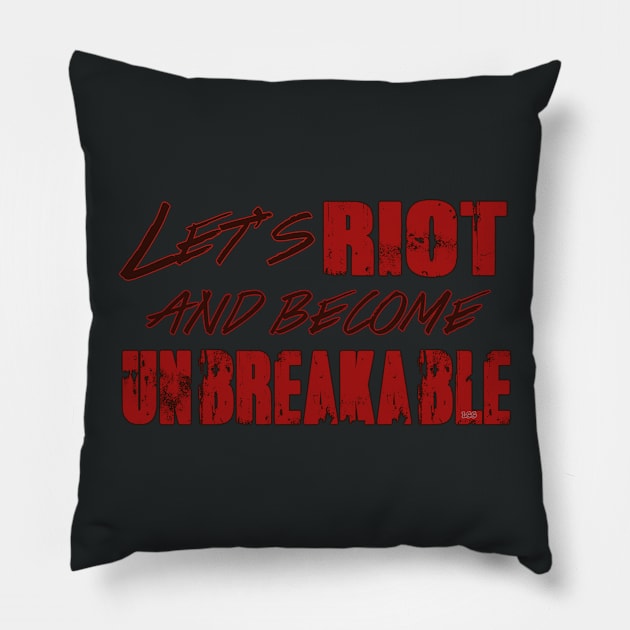 Let's (Red) RIOT Pillow by LetsGetGEEKY