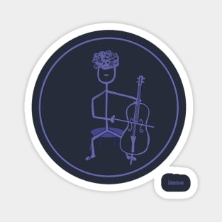 Stick Figure Cello Player 2 Magnet