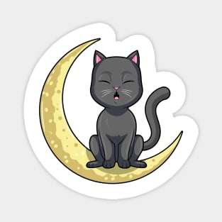 Cat Night Moon Magnet