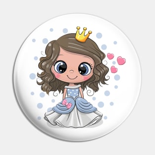 Cute Princess in a blue dress Pin