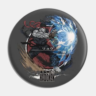 RYU: HADOKEN - BLACK/RED Pin