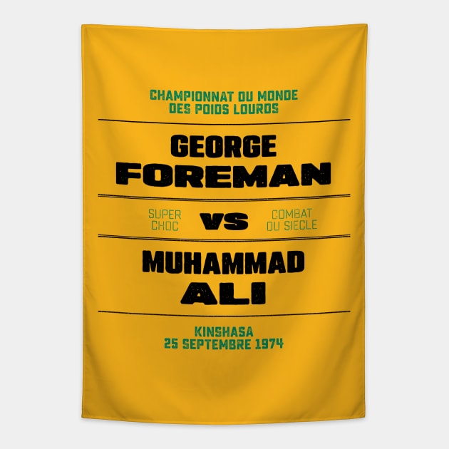 Ali vs Foreman 1974 Tapestry by attadesign