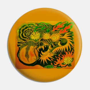 Neon Dragon With 4 Elements Variant 2 Pin