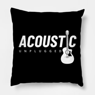 Acoustic Unplugged Acoustic Guitar Dark Theme Pillow