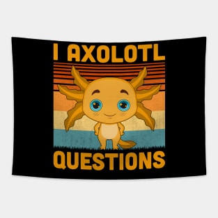 I Axolotl Questions Retro Vintage Funny Cute Axolotl Kids Tapestry