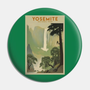 Yosemite National Park Vintage Travel Poster Pin