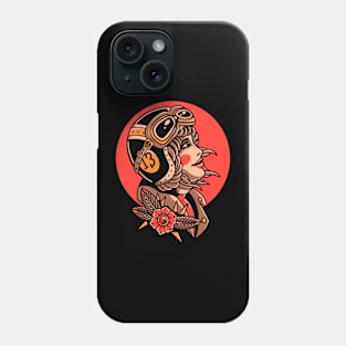 biker girl tattoo Phone Case