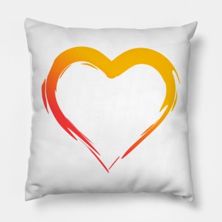 A Simple Love, Abstract Brush, Red Yellow Pillow