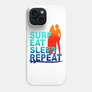 surf eat sleep repeat Phone Case
