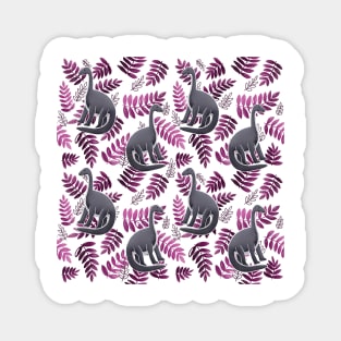 Modern Dinosaur Pattern - Pink Magnet