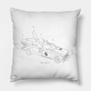 Buckaroo Banzai Jet Car - black ink Pillow