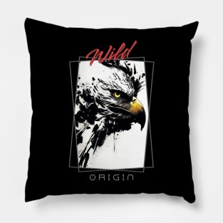 Eagle Bald Wild Nature Free Spirit Art Brush Painting Pillow